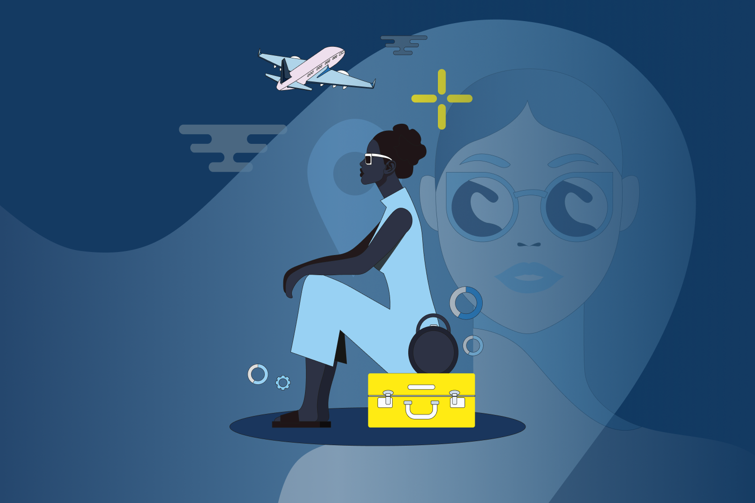 The Woman Traveler Illustration