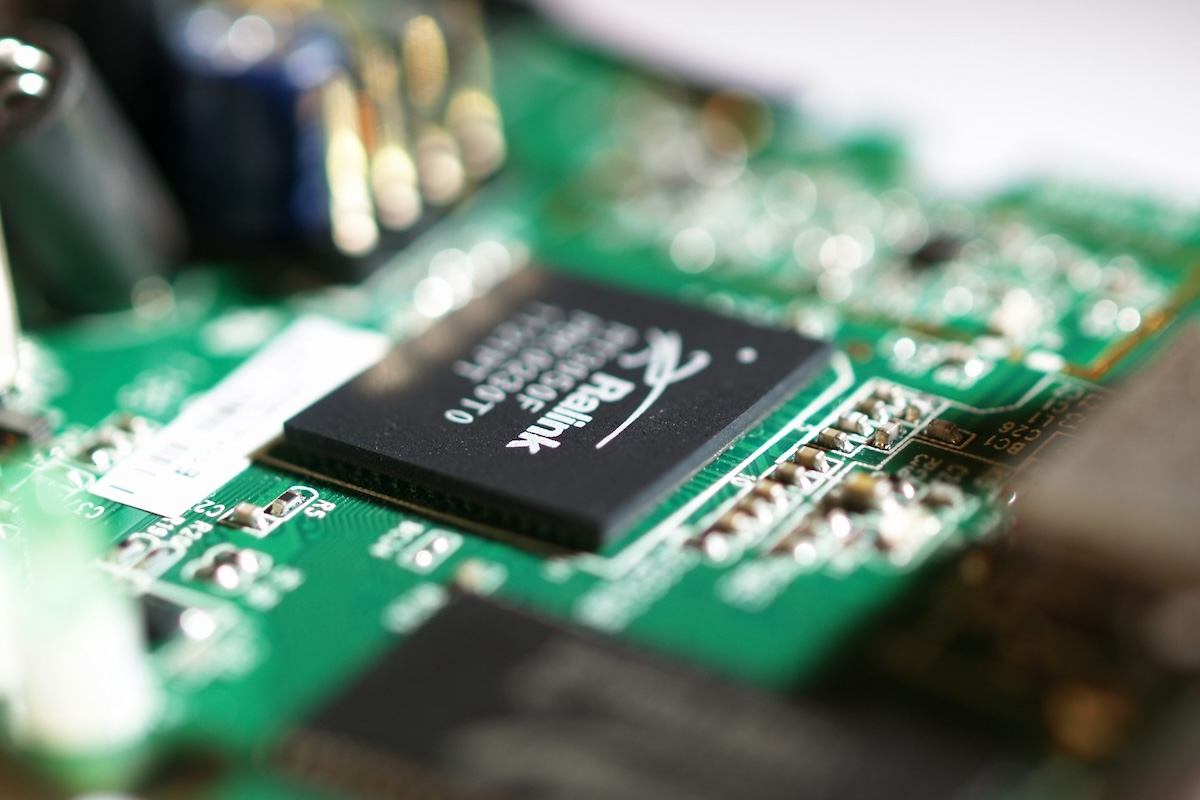 Close-up-of-a-computer-motherboard